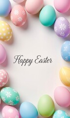 Colorful Easter eggs with floral decoration