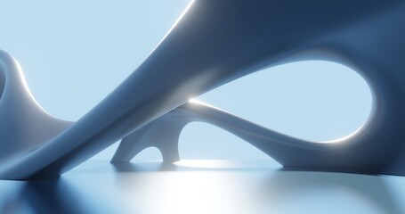 Futuristic architecture background bionic pattern in design 3d render