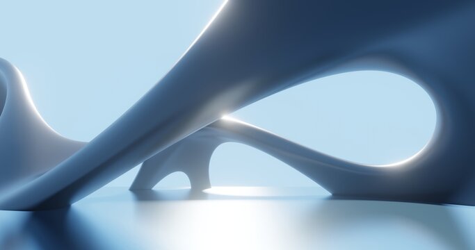 Futuristic architecture background bionic pattern in design 3d render