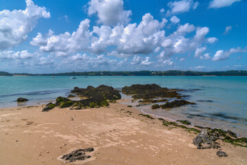 Rocky coast Saint-Jacut-de-la-Mer Brittany north west France

