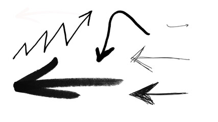 Hand Drawn Arrow Sketch Pack &ndash; Bold Directional Arrows, Rough Doodle Pointer Lines for Creative Design, UI, Web & Infographics