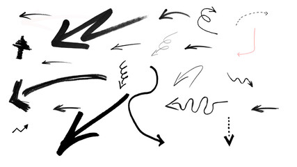 Hand Drawn Sketch Arrows Collection &ndash; Creative Doodle Direction Arrows, Curved Pointer Symbols for Design, UI, Web & Infographics
