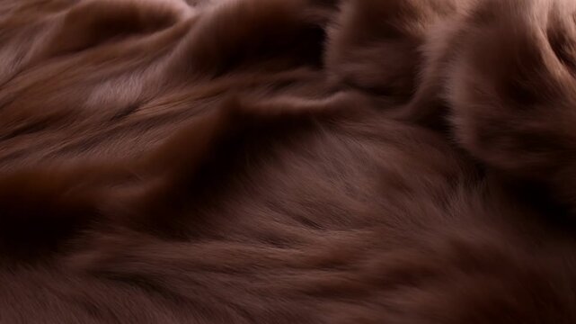 Gentle brown fur waves showcasing luxurious texture and smooth movement