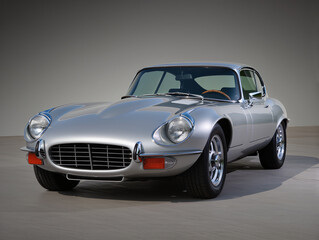 Naklejka premium classic car isolated on gray