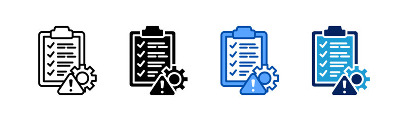 risk management icon set multiple style collection