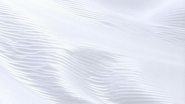 Flowing white fabric waves creating elegant abstract patterns in motion
