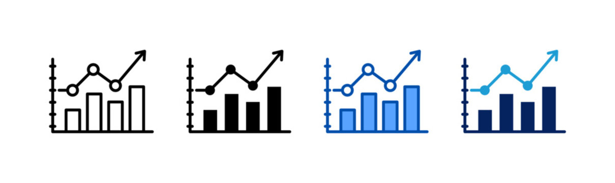 statistic icon set multiple style collection