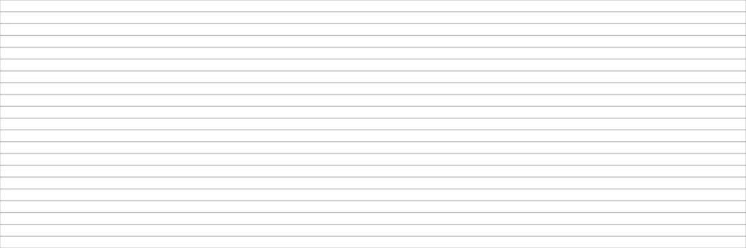 Grid paper long banner. Notebook paper. Grid on white background. Technical architect blank. Graph sketch. Checkered backdrop of map. Printable geometric design elements. Vector illustration.