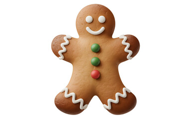Obraz premium Gingerbread Man Cookie with Icing Isolated on White