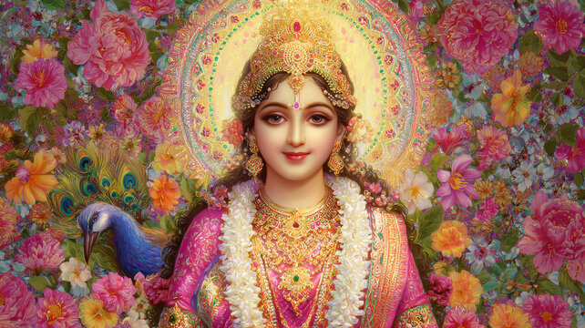 beautiful goddess head of laxmi mata
