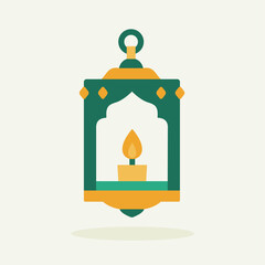 Muslim lantern logo, Ramadan ornament object illustration. Suitable for posters and web icons.
