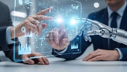 Ultra-Realistic Human and AI Collaboration with Holographic Interface in a Futuristic Workspace