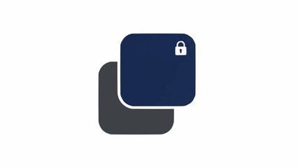 Padlock Icon on Square Background.