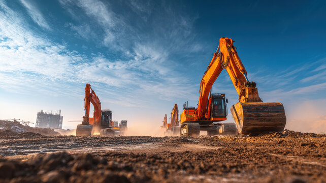 heavy machinery at construction site