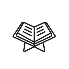 Monoline Quran logo, Ramadan ornament object illustration. Suitable for posters and web icons.