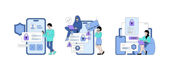 Vector Illustration of Online Security and Data Breach