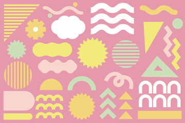 ゆるかわいいモチーフやフレームのあしらいセット