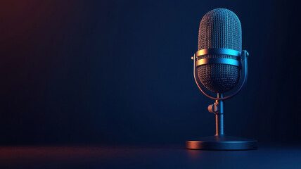 minimalist international podcast day banner with bold microphone