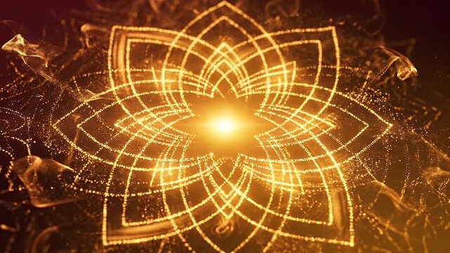 Narasimha Jayanti abstract divine force patterns background with rich gold gradient