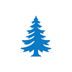 Obraz premium A simple, vivid blue Christmas tree silhouette against a stark, black background
