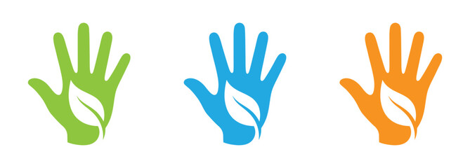 Obraz premium negative space kids hand with mother hand logo design vector graphic symbol icon sign illustration creative idea Pro Vector