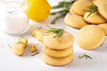 Savory rosemary and lemon shortbread cookies