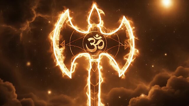 Parashurama Jayanti abstract sacred weapon glow background with dark earth gradient