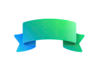 A vibrant, floating ribbon featuring a gradient of blue and green, set against a black backdrop