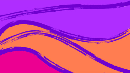 Abstract modern background with dynamic wavy shapes in blue, purple, orange, and pink tones. Artistic brush stroke texture creates a vibrant, creative, and contemporary feel