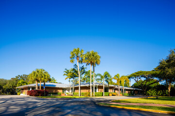 Plantation Historical Museum building exterior on blue sky