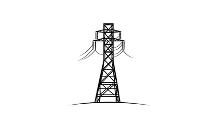 Electricity Pylon Tower Structure Illustration.