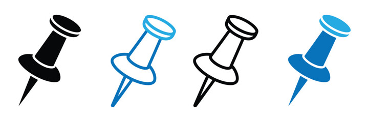 Push pin icon, Push pin icon set vector, Push pin icon for app and web design