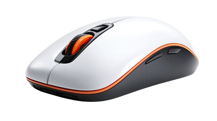 This wireless optical computer mouse is a sleek black technology device for office business, featuring a scroll wheel and click buttons as a primary input hardware object for any PC connection