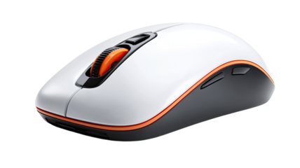 This wireless optical computer mouse is a sleek black technology device for office business, featuring a scroll wheel and click buttons as a primary input hardware object for any PC connection