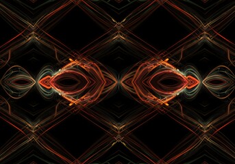 Intricate abstract visual featuring an endless geometric pattern. Repeating fractal structure creating depth and modern technological background, rhythmic, shape, background