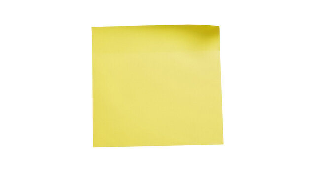Yellow sticky note PNG isolated on transparent background, blank paper memo for reminders and organization, office supply