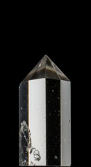 Unfinished crystal prism blank, used in manufacturing high-quality optical devices, showing the rough surface and geometric potential, geometry, optical, triangular