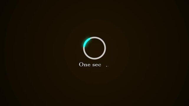 Minimalist loading screen animation with one sec text