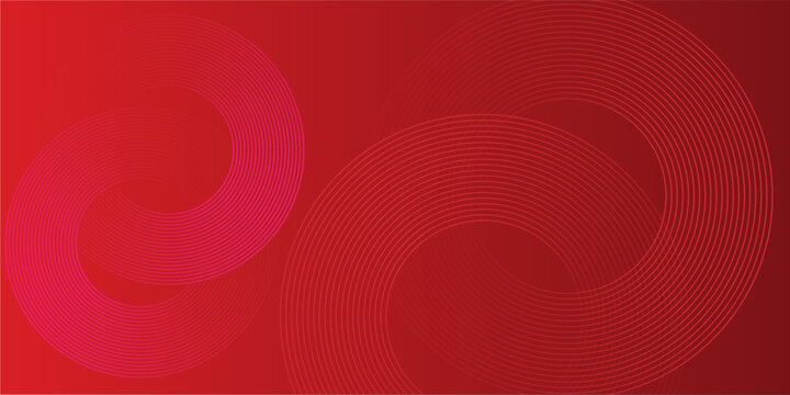 Collection of red concentric circles. Collection of radial sound wave or sonar rings. Pack of radar icon symbols, targets, dashed lines, halftones.