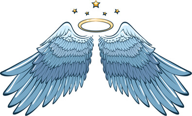 Cartoon angel wings