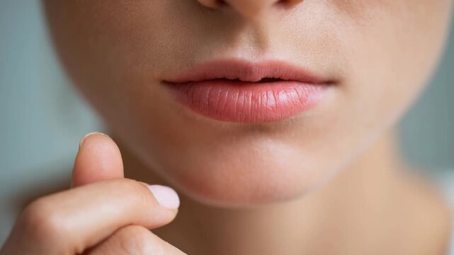 Young woman takes levothyroxine tablet. Medical treatment routine.