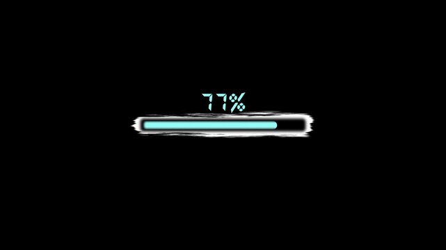 hand drawn loading bar animation. 100 percent progress bar.