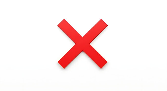 A large red X symbol on a white background