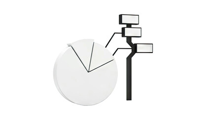 Abstract pie chart and data display