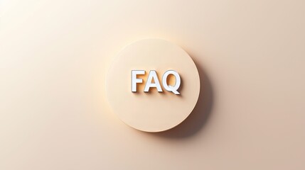 Textured Beige Background Featuring a Minimalist White Frequently Asked Questions FAQ Symbol Design