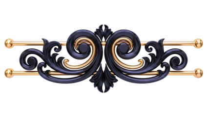 Black and Gold Ornate Swirl Border Design