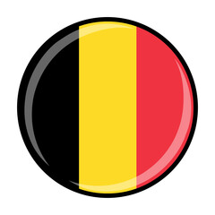 Fototapeta premium Belgium national round circle flag emblem official icon