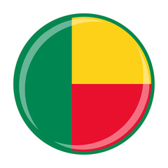 Fototapeta premium Benin national round circle flag emblem official icon