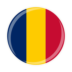 Fototapeta premium Chad national round circle flag emblem official icon
