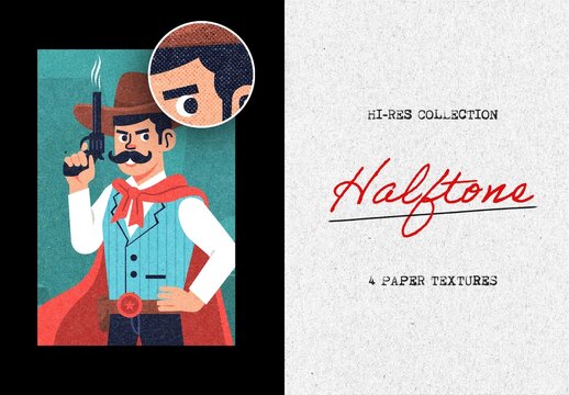 Halftone Paper Texture Overlays